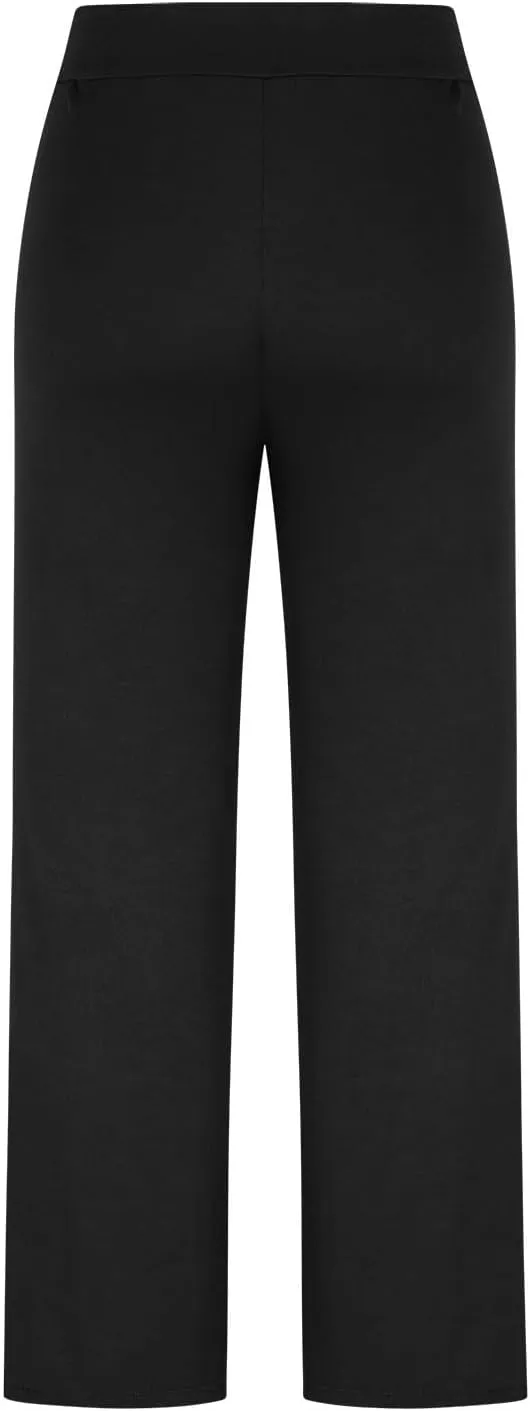 Wide Leg Side Slit Pants Woman High Waist Yoga Pants with Pockets Loose Stretch Dress Work Sweatpants Casual Lounge