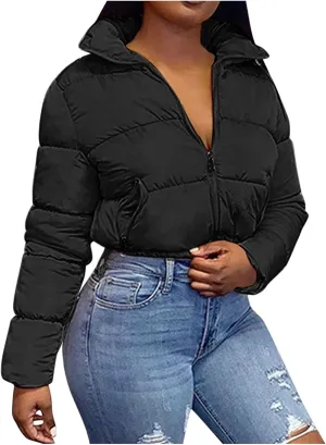 Winter Coat Women's Women's Winter Solid Short Bread Down Jacket Stand Up Collar Outerwear Padded Thick Jackets