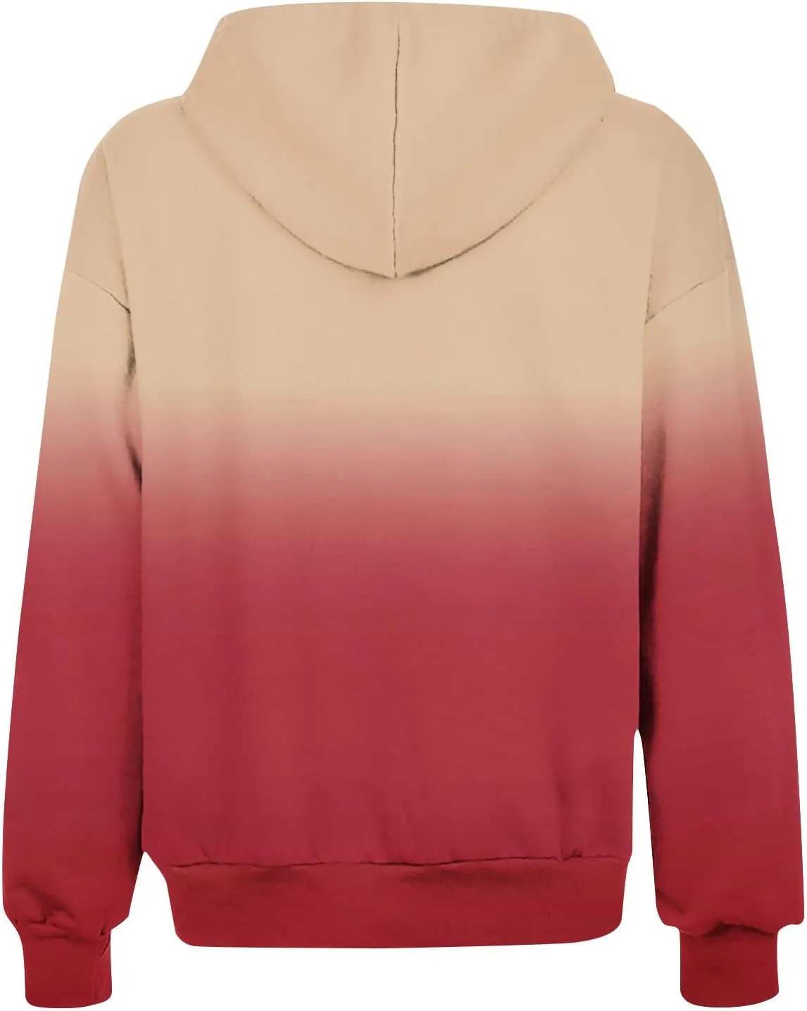 Winter Jackets for Women 2024 Fashion Gradient Cardigan Jacket Long Sleeve Drawstring Hooded Coats Zipper Pockets