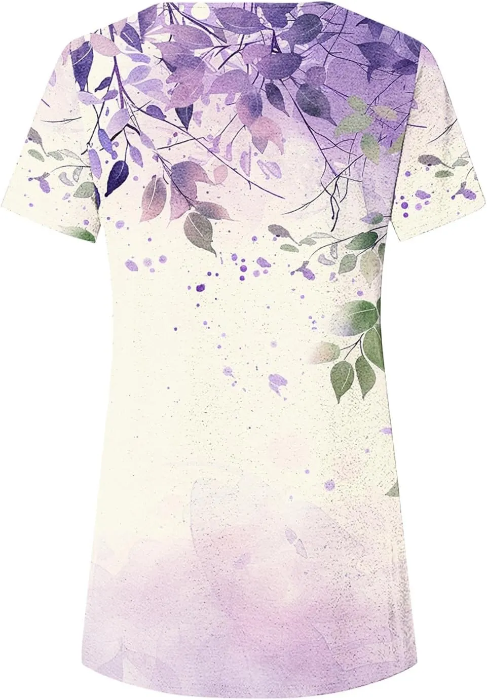 Women 2024 Short Sleeve Summer Shirts Floral Print Fitted Causal Tshirts Boho Blouses Tunics Dressy Trendy Clothes