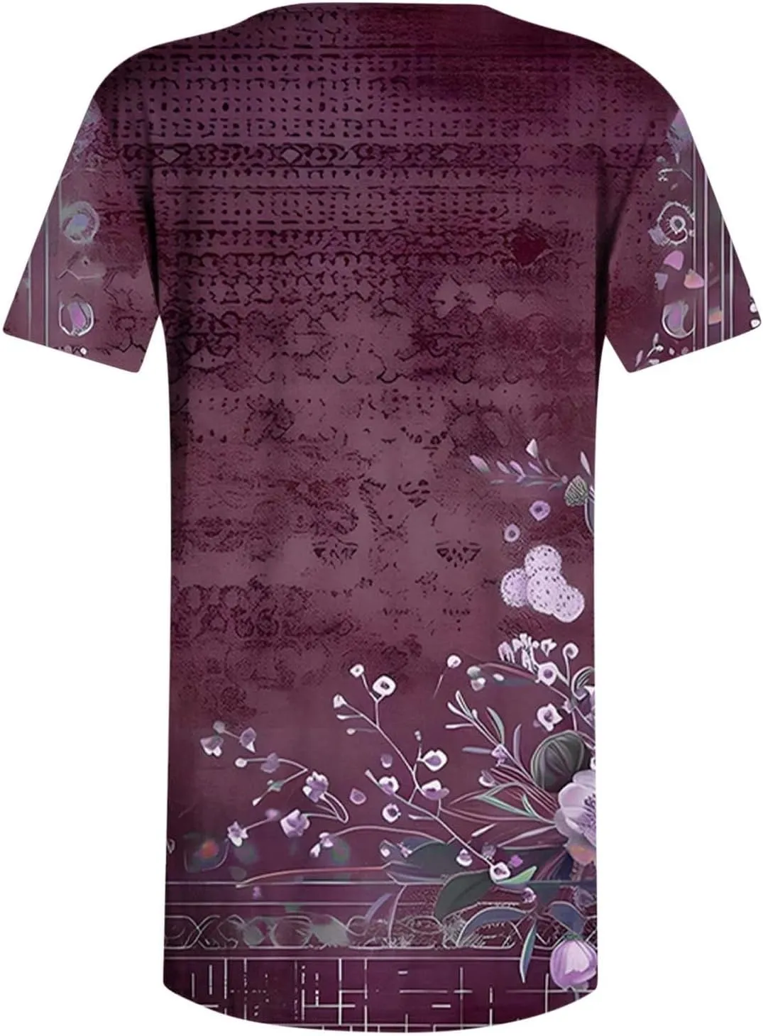 Women 2025 Spring Blouses Tops Floral Short Sleeve Boho T Shirts Dressy Casual Tunic Beach Vacation Ladies Clothing