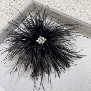 Women Brooch Pins Vintage Party Dress Big Brooch Hair Decoration Rhinestone Decorative Brooch Pins Elegant Brooch Women's Accessories for Women Girls (Black)