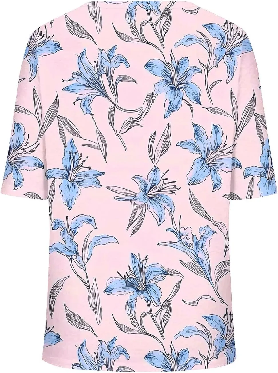 Women Floral Summer Tee Tops Dressy Casual Blouse Short Sleeve V Neck Loose Fit T Shirts Trendy Boho Clothes 2025