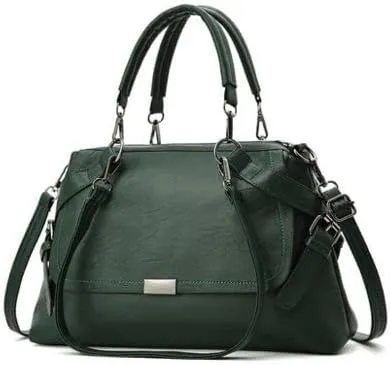 Women Handbags Shoulder Bags, Satchel Tote Bag, Casual Women Soft Pu Leather Handbag Female Shoulder Bag Messenger Bag Larger Size Winter Women Bag (Color : Green, Size : 37x10x22cm)