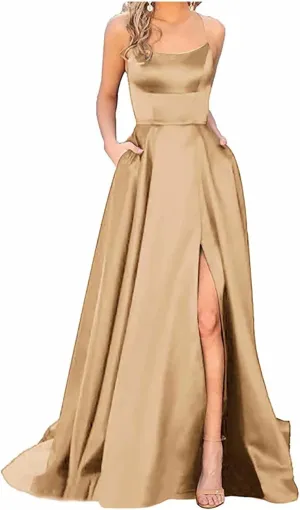 Women High Split Sexy Elegant Dress Cold Shoulder Cutout Long Evening Bodycon Prom Formal Dresses with Floor Length