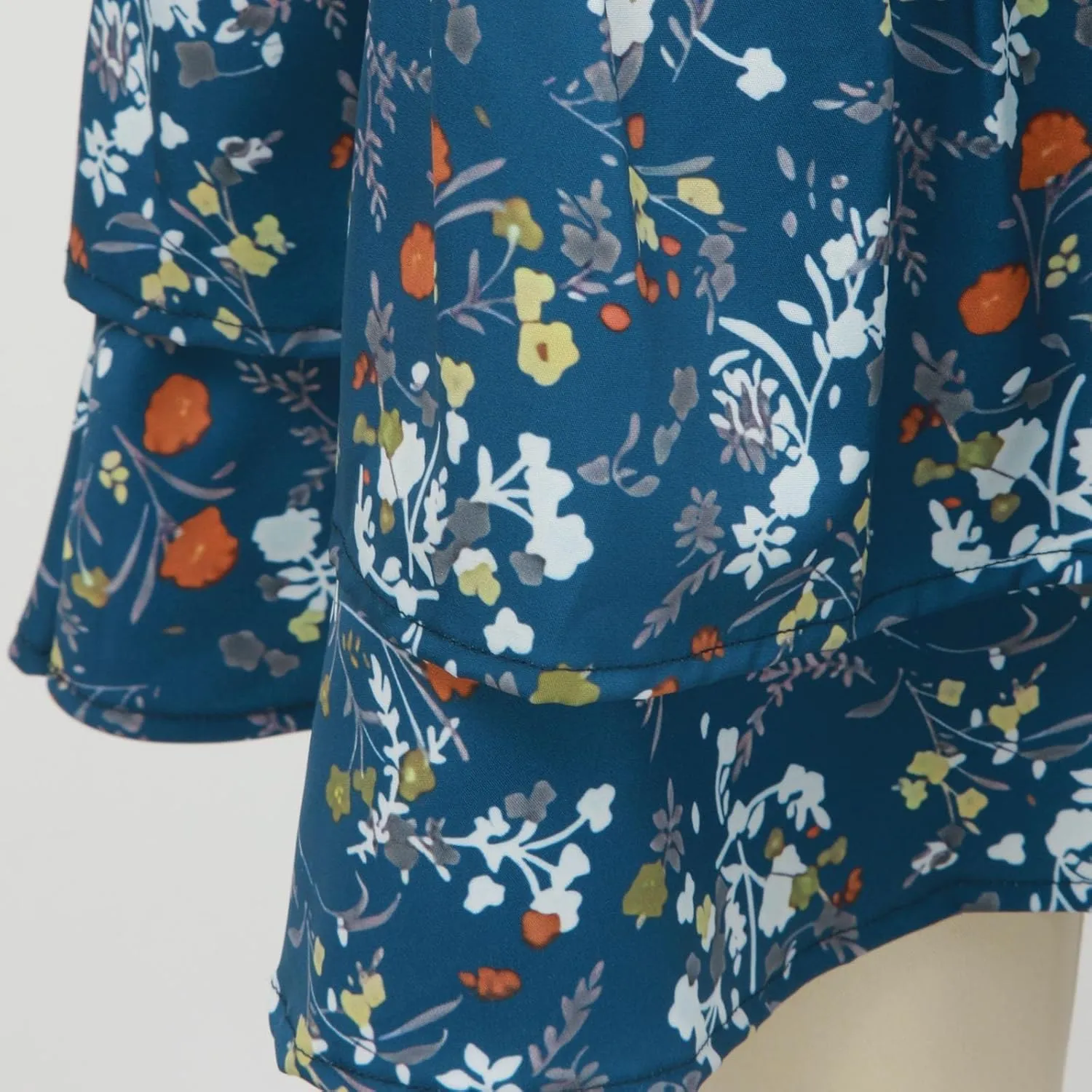 Women Midi Skirt Summer Floral Flowy Long Skirts Boho Elastic High Waist A-Line Swing Skirts Beach Vacation Dress