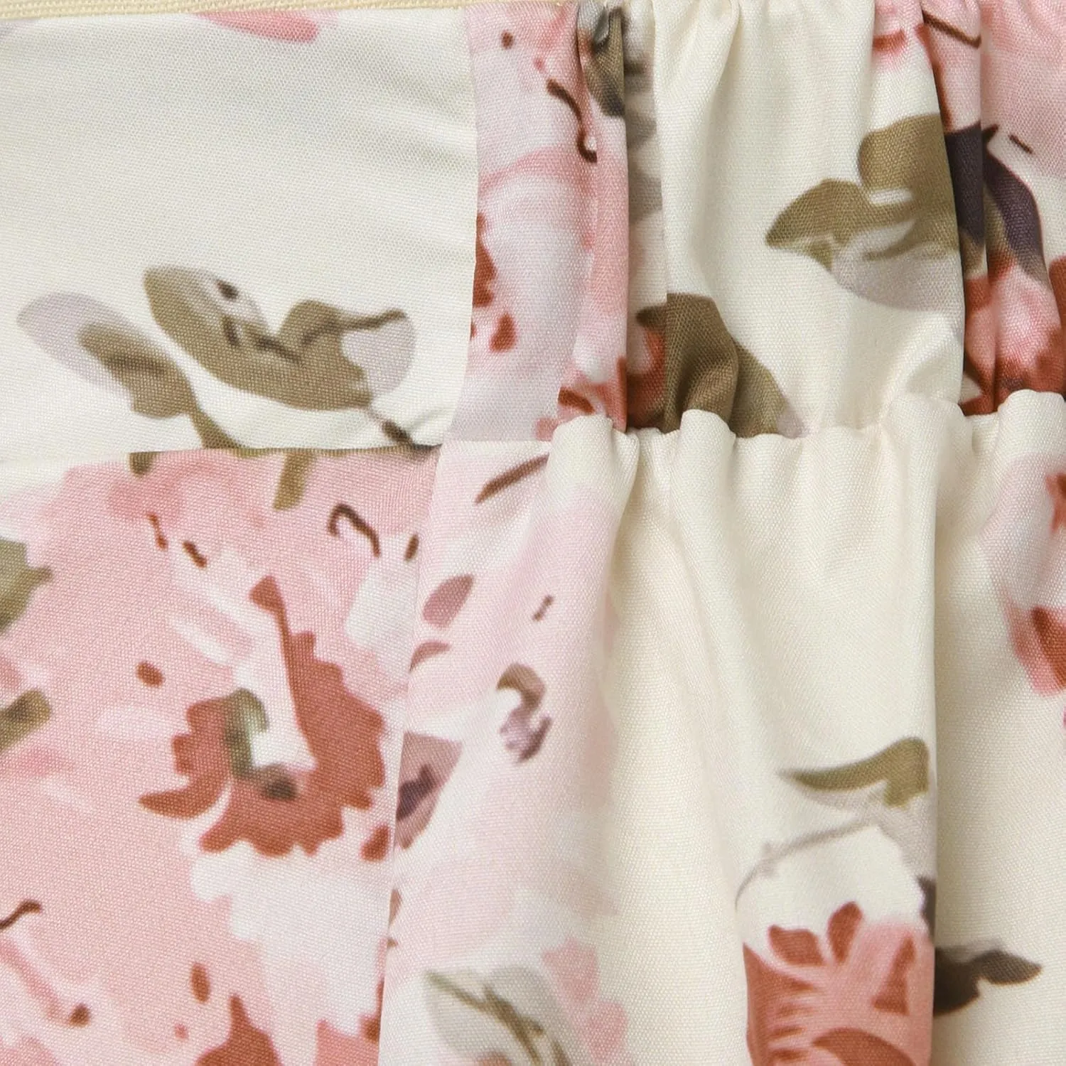 Women Midi Skirt Summer Floral Flowy Long Skirts Boho Elastic High Waist A-Line Swing Skirts Beach Vacation Dress