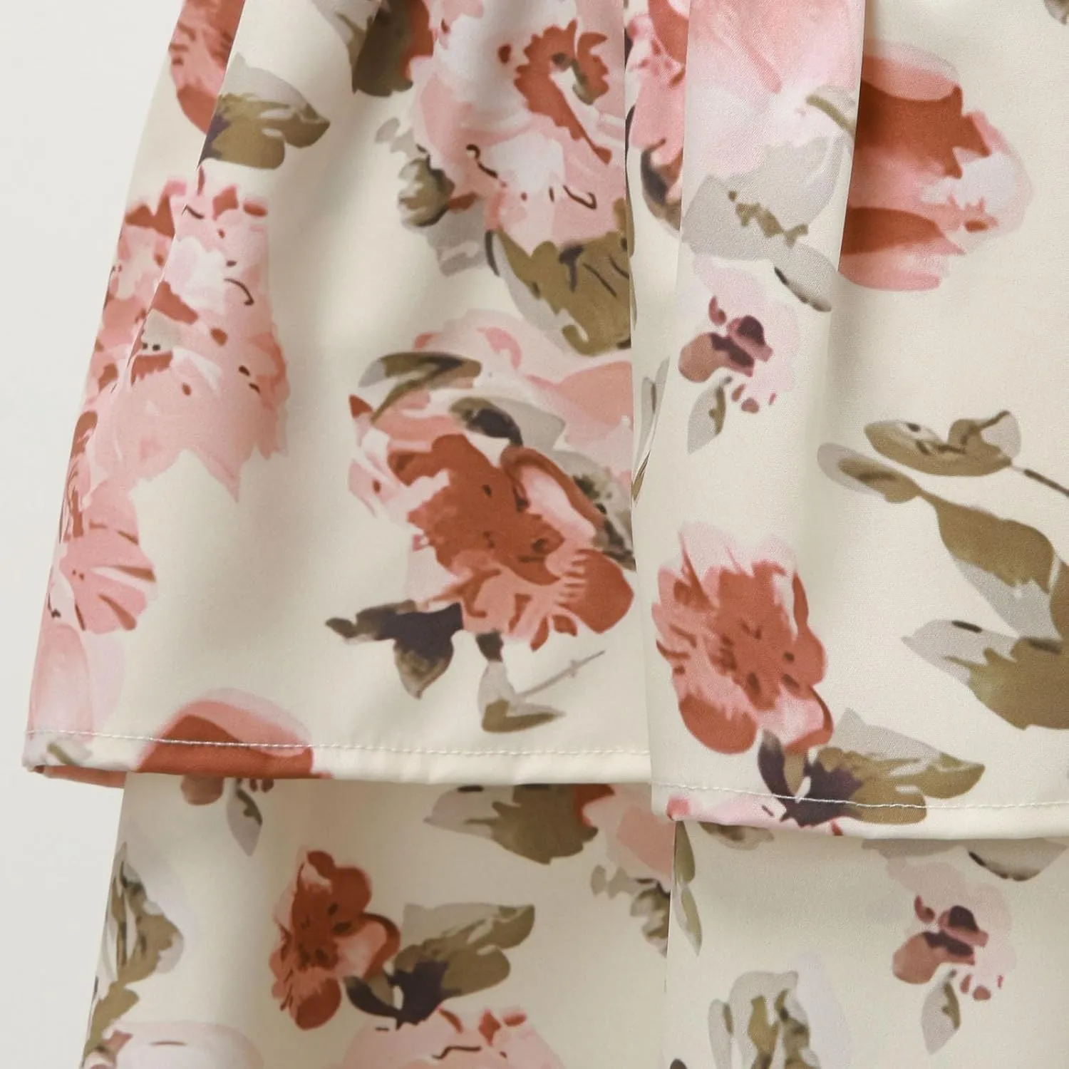 Women Midi Skirt Summer Floral Flowy Long Skirts Boho Elastic High Waist A-Line Swing Skirts Beach Vacation Dress