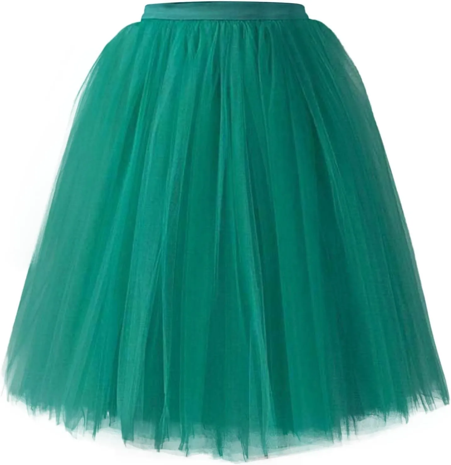 Women Midi Skirts Fashion High Knee Skirt Pleated Length Skirt Dancing Womens Adult Skirt A Line Tulle Skirts