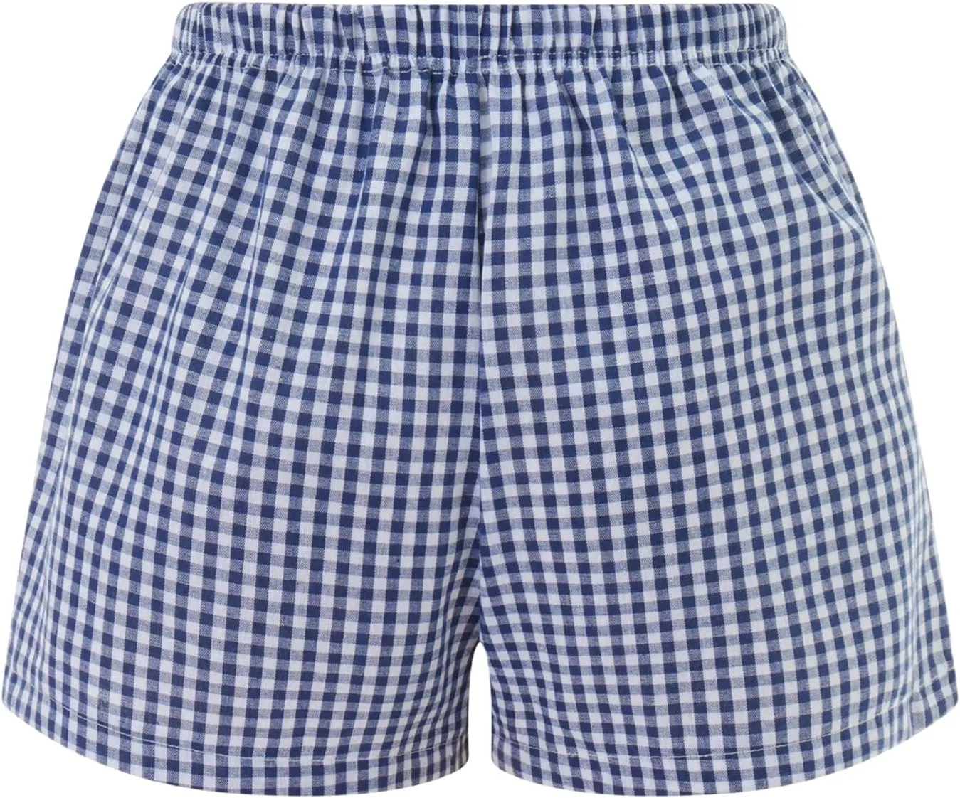 Women Pajamas Shorts Micro Boxer Shorts Y2K Cute Gingham Sleep Lounge Shorts Checkered Plaid Button Pj Mini Shorts