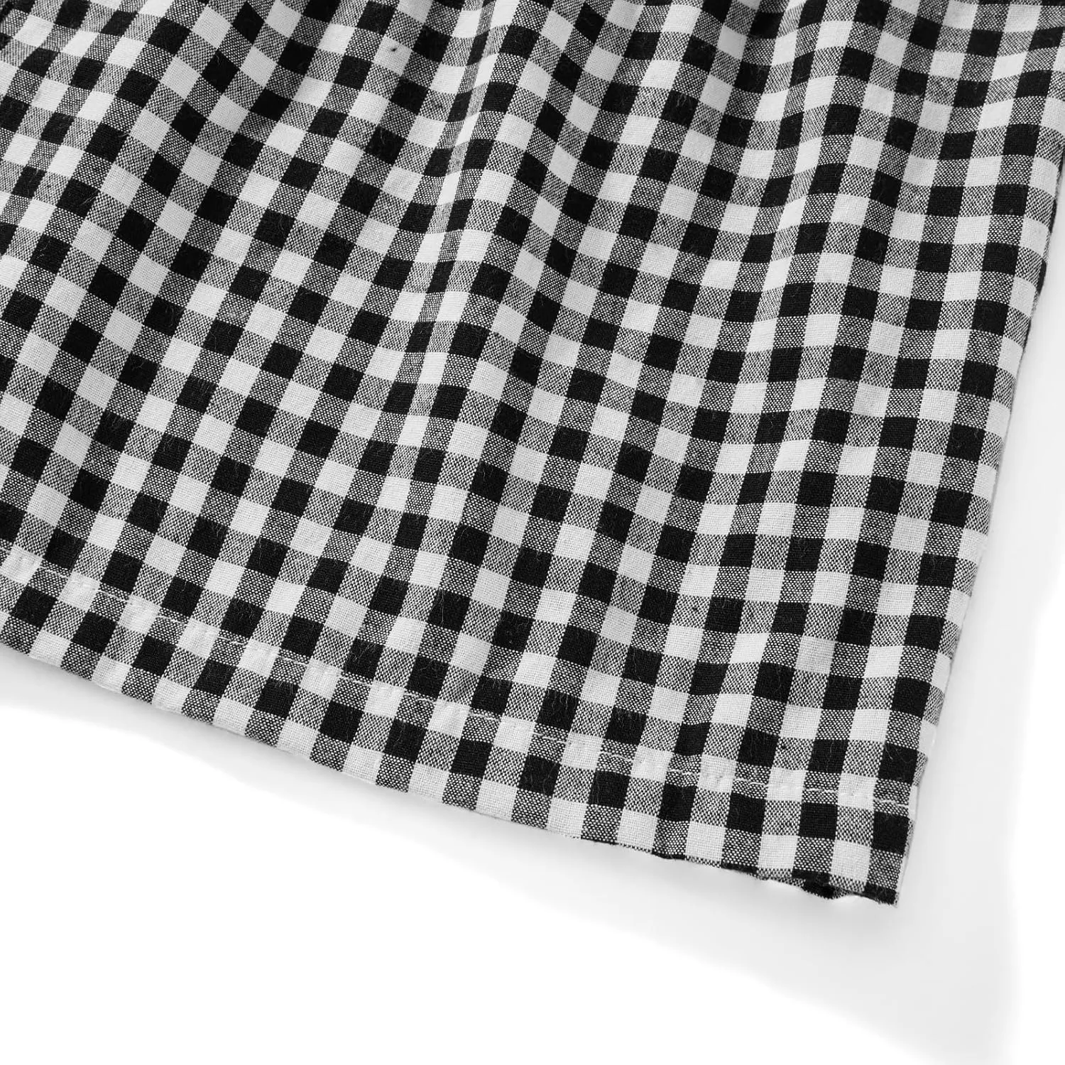 Women Pajamas Shorts Micro Boxer Shorts Y2K Cute Gingham Sleep Lounge Shorts Checkered Plaid Button Pj Mini Shorts
