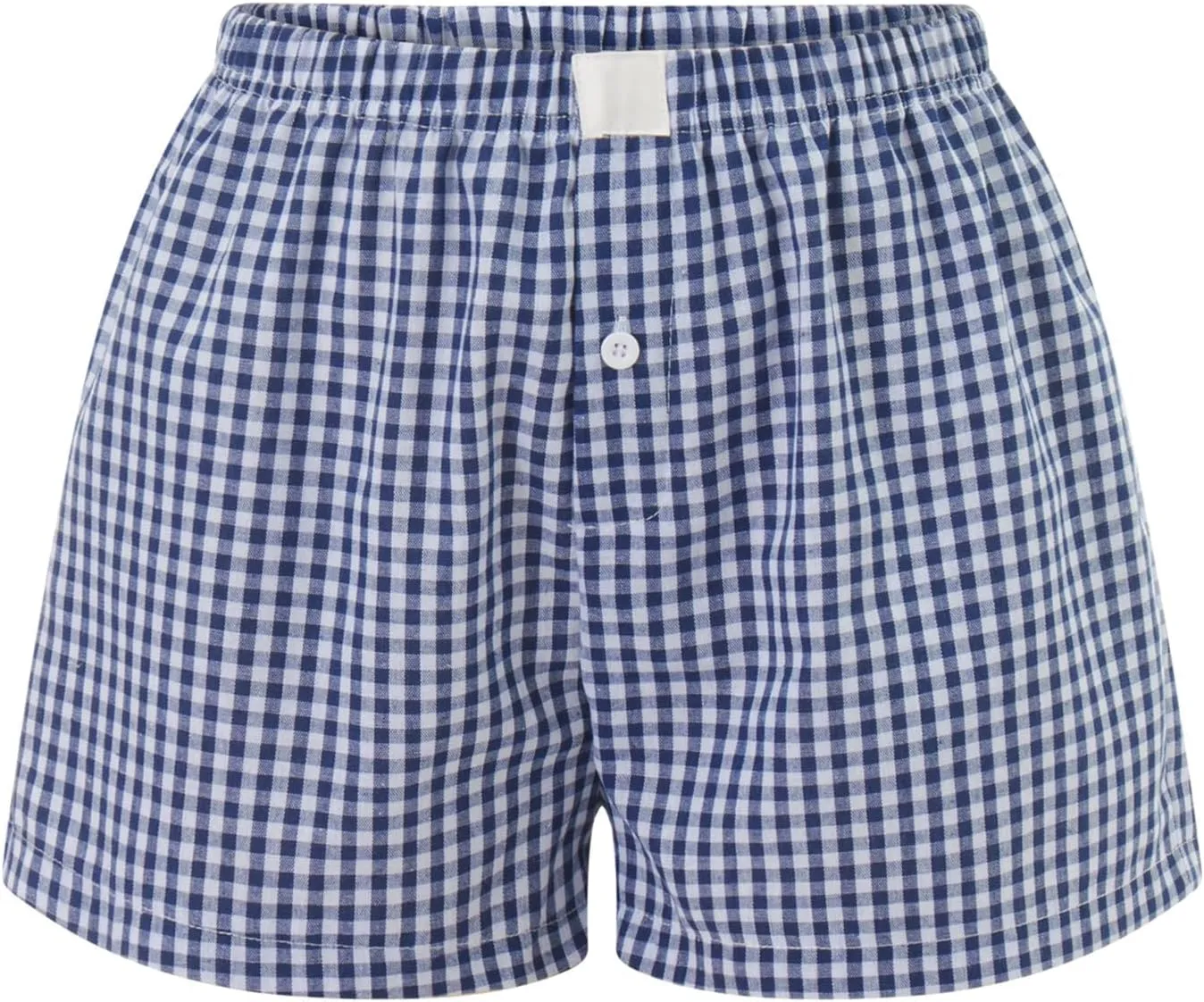 Women Pajamas Shorts Micro Boxer Shorts Y2K Cute Gingham Sleep Lounge Shorts Checkered Plaid Button Pj Mini Shorts