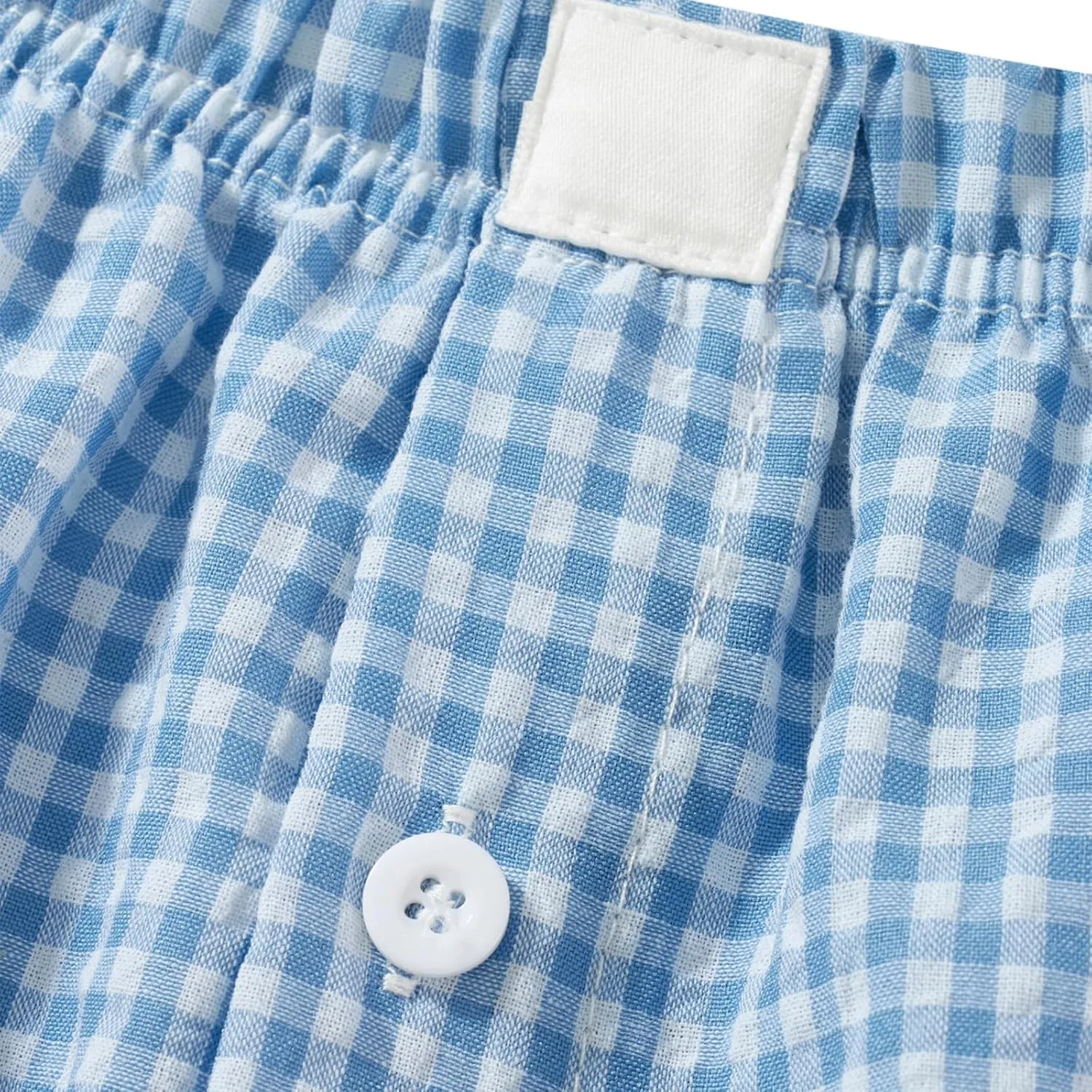 Women Pajamas Shorts Micro Boxer Shorts Y2K Cute Gingham Sleep Lounge Shorts Checkered Plaid Button Pj Mini Shorts