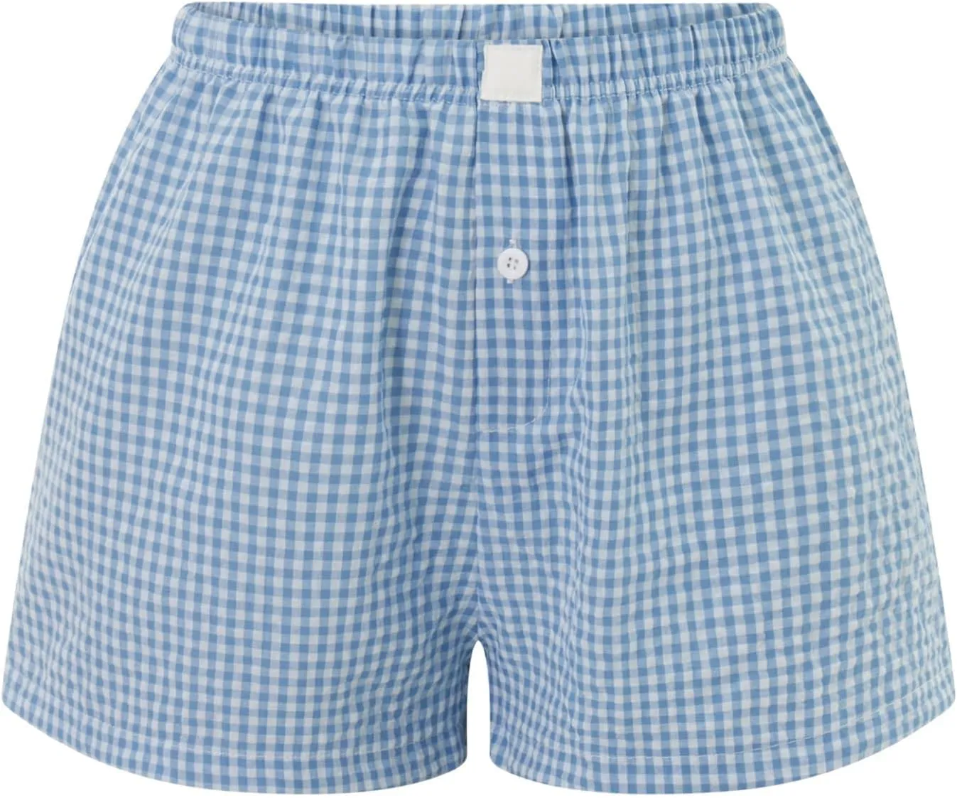 Women Pajamas Shorts Micro Boxer Shorts Y2K Cute Gingham Sleep Lounge Shorts Checkered Plaid Button Pj Mini Shorts