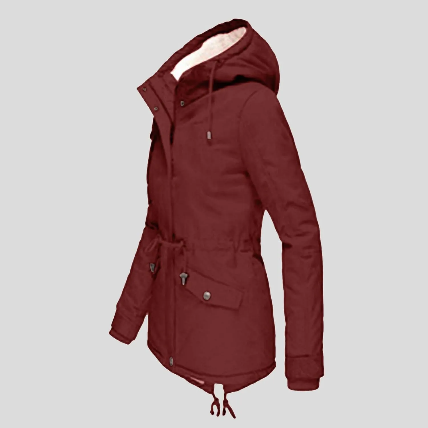 Women Plus Size Winter Overcoat Women's Jacket Thick Outwear Plush Lined Hooded Coat Warm Trench Women's Coat Women's