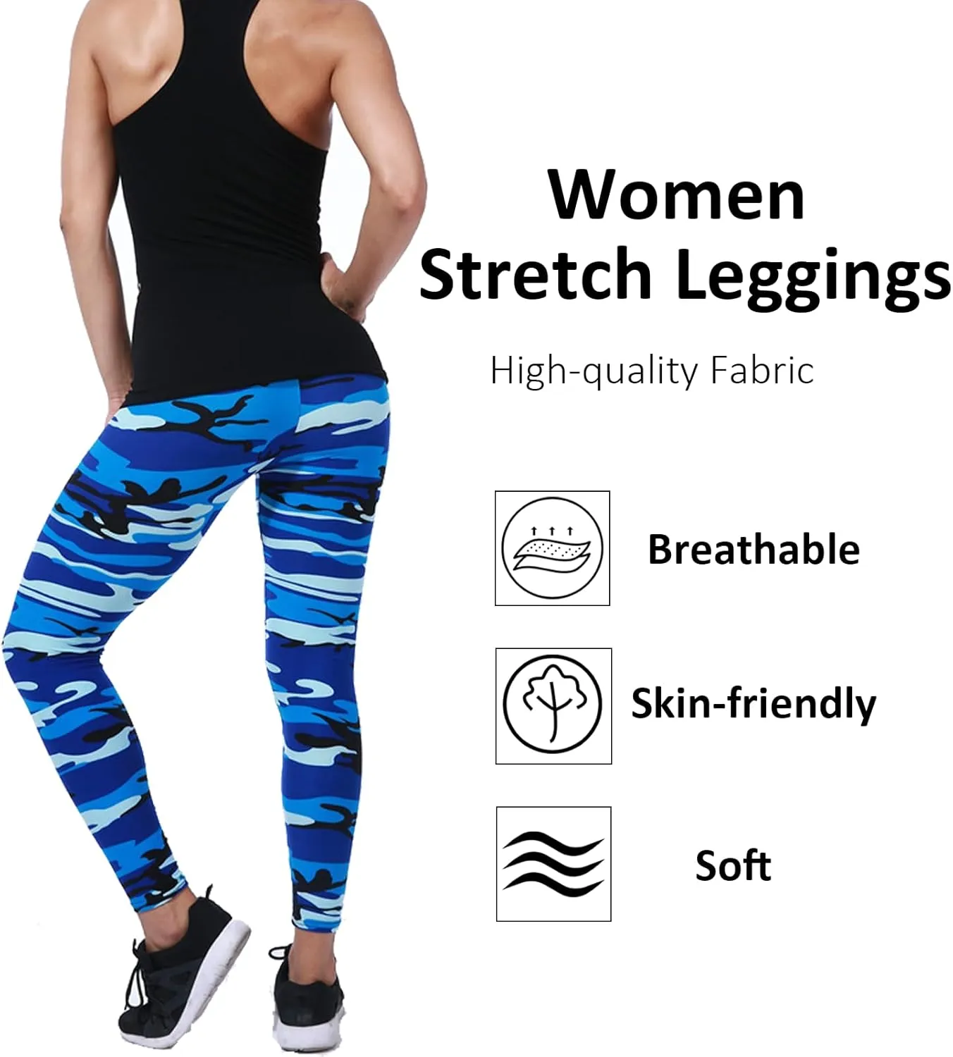 Women Stretch Leggings Camouflage Leggings Yoga High Waist Striped Trousers Leopard Patterned Compression Pants