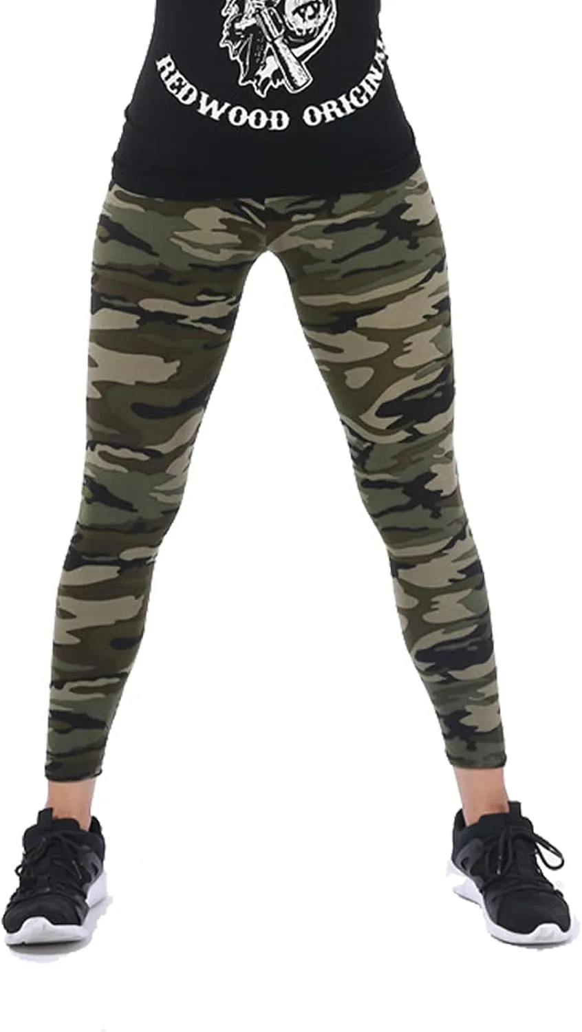 Women Stretch Leggings Camouflage Leggings Yoga High Waist Striped Trousers Leopard Patterned Compression Pants