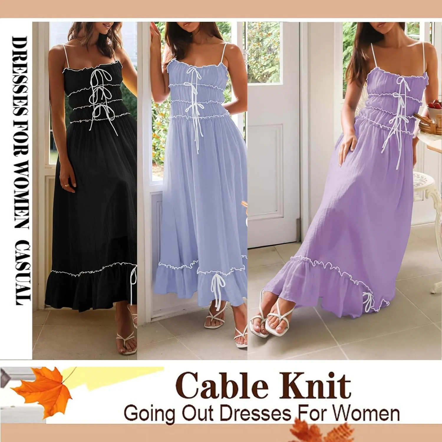 Women Summer Y2k Long Skirts, Corset Tube Ruffled Trim Ruched Princess Midi Dress