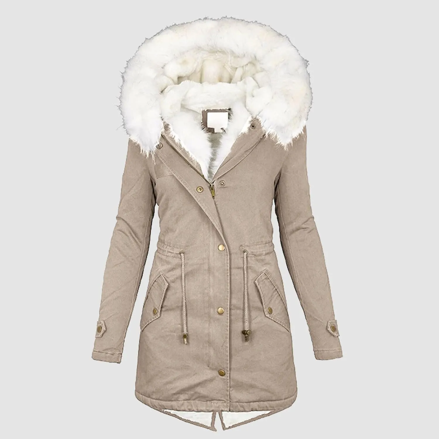 Women Winter Coats Long Hooded Fleece Lined Parka Jackets Thick Warm Cotton Jacket Coat Puffer Jacket Windproof Ski Down Coat