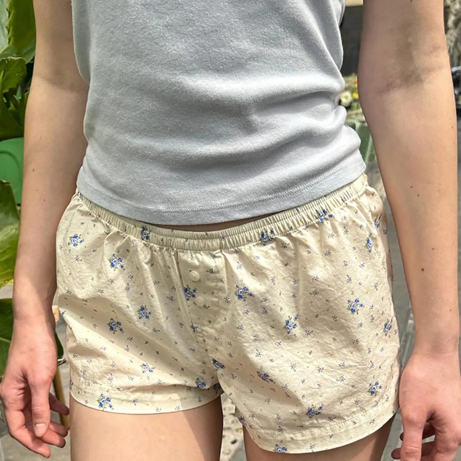 Women Y2k Boxer Shorts Plaid Elastic Waist Wide Leg Lounge Shorts Gingham Pjs Shorts Checkered Micro Shorts Bottoms