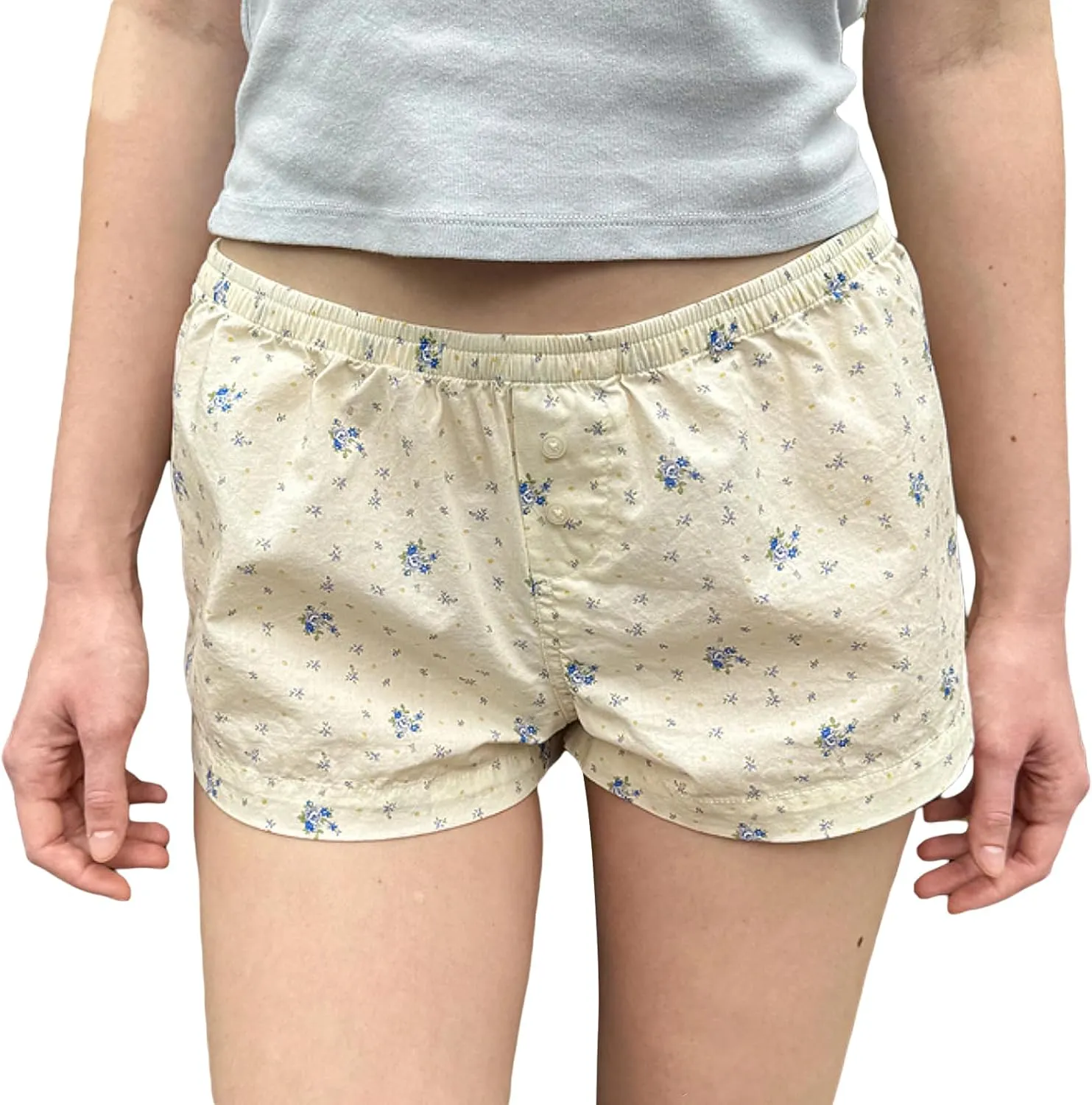 Women Y2k Boxer Shorts Plaid Elastic Waist Wide Leg Lounge Shorts Gingham Pjs Shorts Checkered Micro Shorts Bottoms