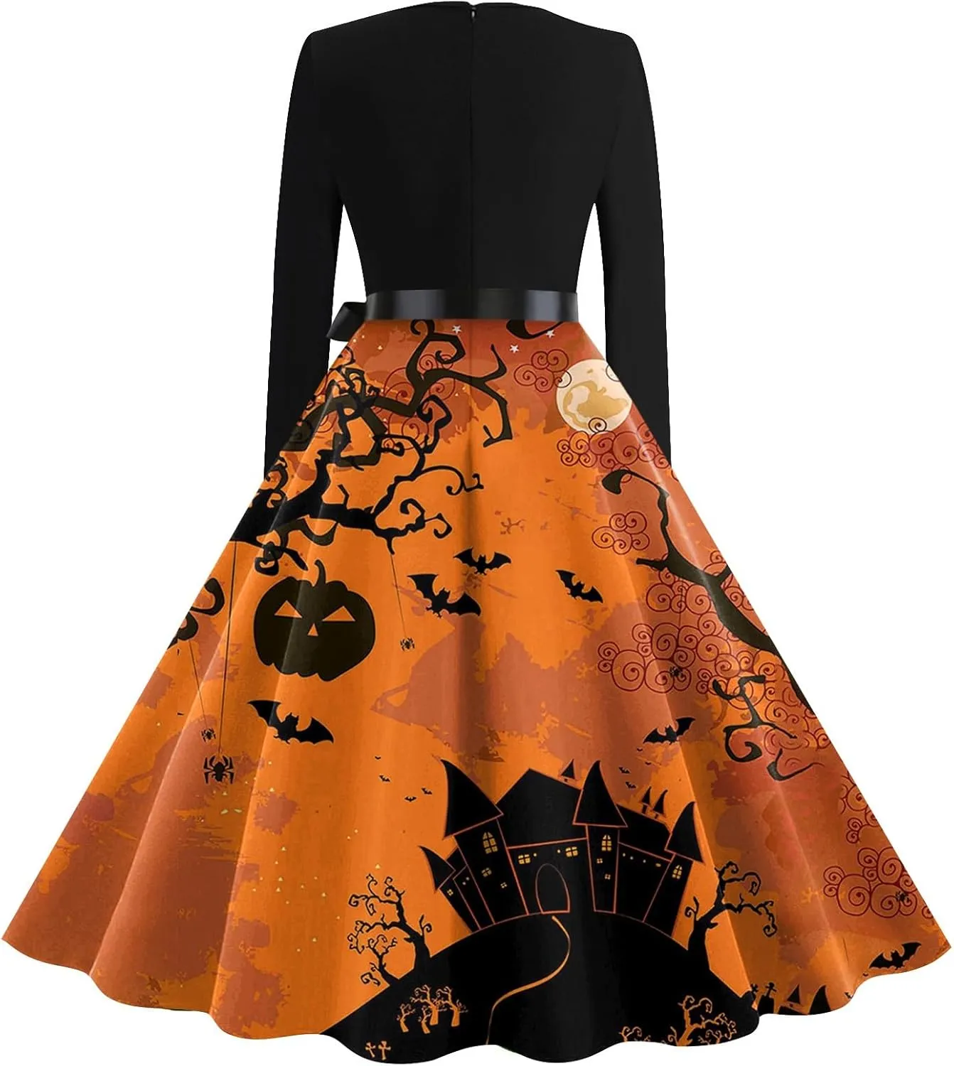 Womens 2024 Summer Fall Casual Fashion Long Sleeve Christmas Halloween Graphic Printed Classic Vintage Dresses
