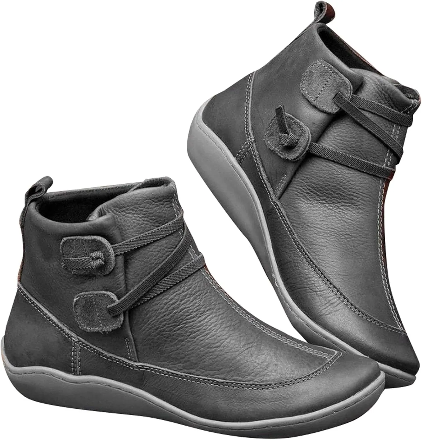 Womens Boots Ankle Brown Booties with Heel Steel Toe Boots for Women Boot Shoes for Women Cozy Warm Lightweight Cut Out Chunky Stacked Heel Slip on