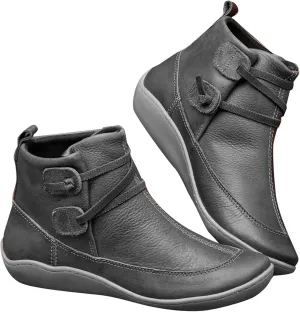 Womens Boots Ankle Brown Booties with Heel Steel Toe Boots for Women Boot Shoes for Women Cozy Warm Lightweight Cut Out Chunky Stacked Heel Slip on
