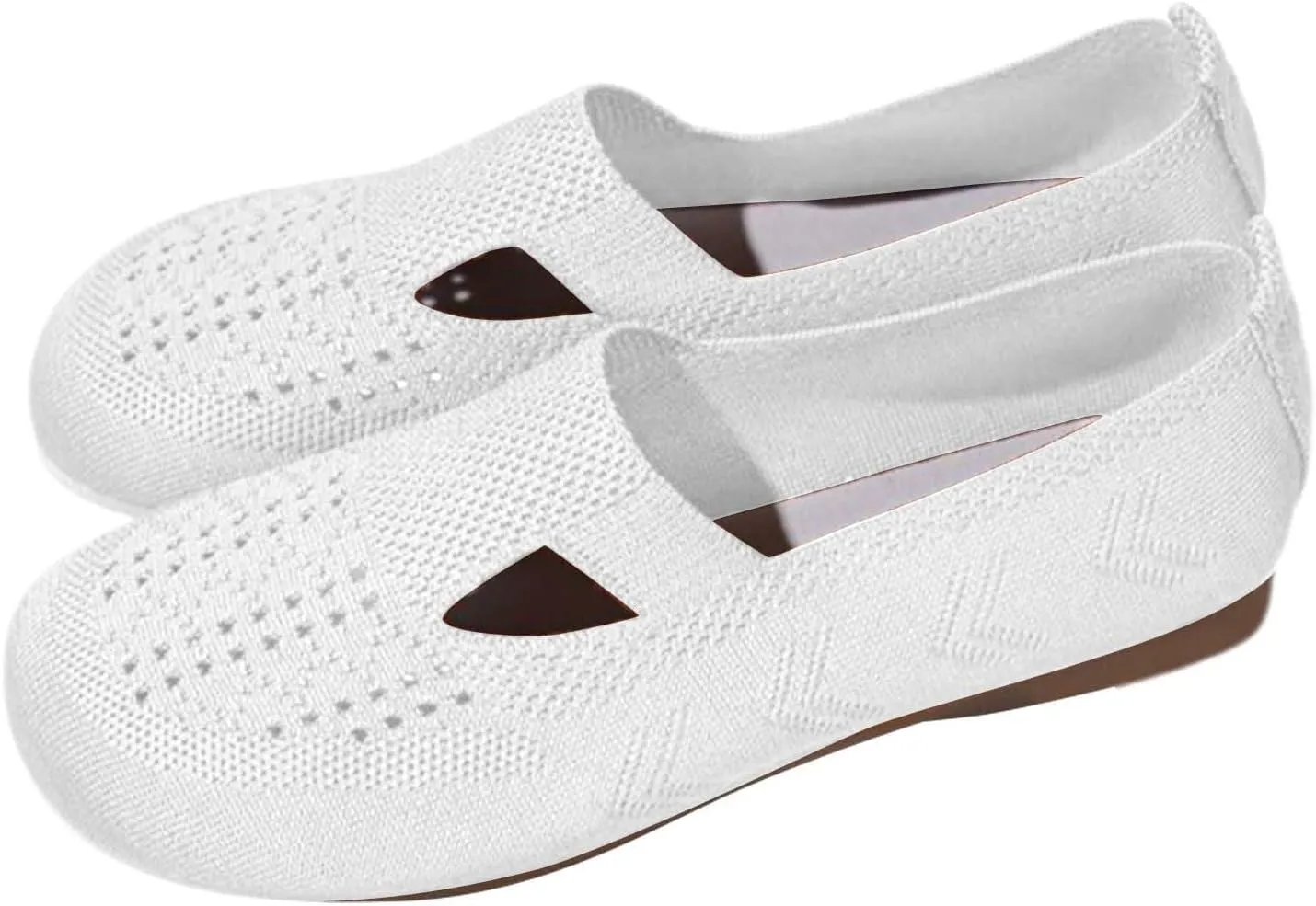 Womens Breathable Woven Slip On Walking Shoes Foam Sneakers with for Hallux Winter Wear (3.5 UK) White