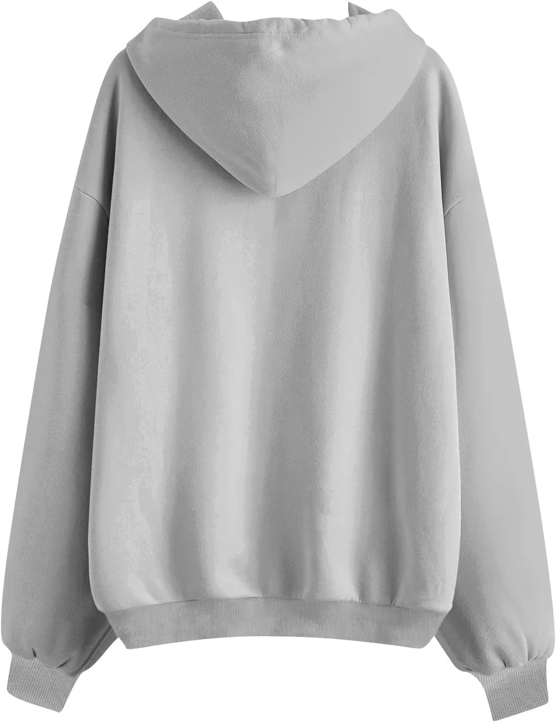 Womens Casual Full Zip Up Hoodies Oversized Long Sleeve Solid Sweatshirts Fall Trendy Comfy Loose Jacket with Pockets
