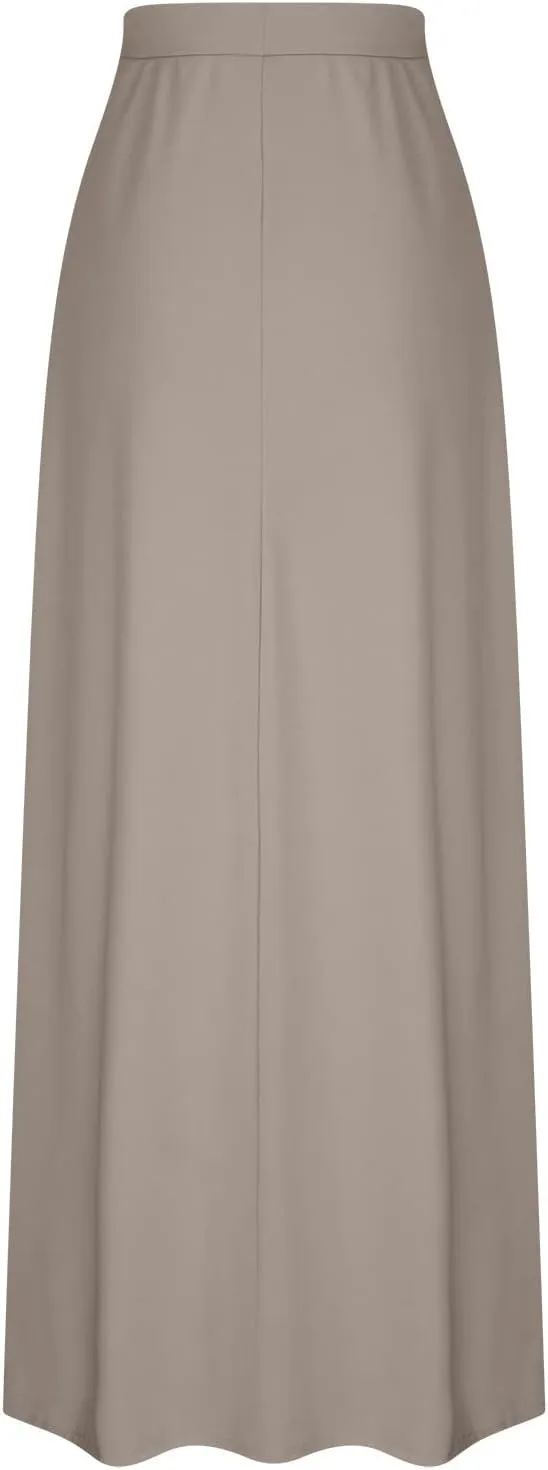 Women's Casual Maxi Skirts A Line Summer Skirts Drawstring Waist Boho Beach Skirt Boho Flowy Long Skirts Resort Wear