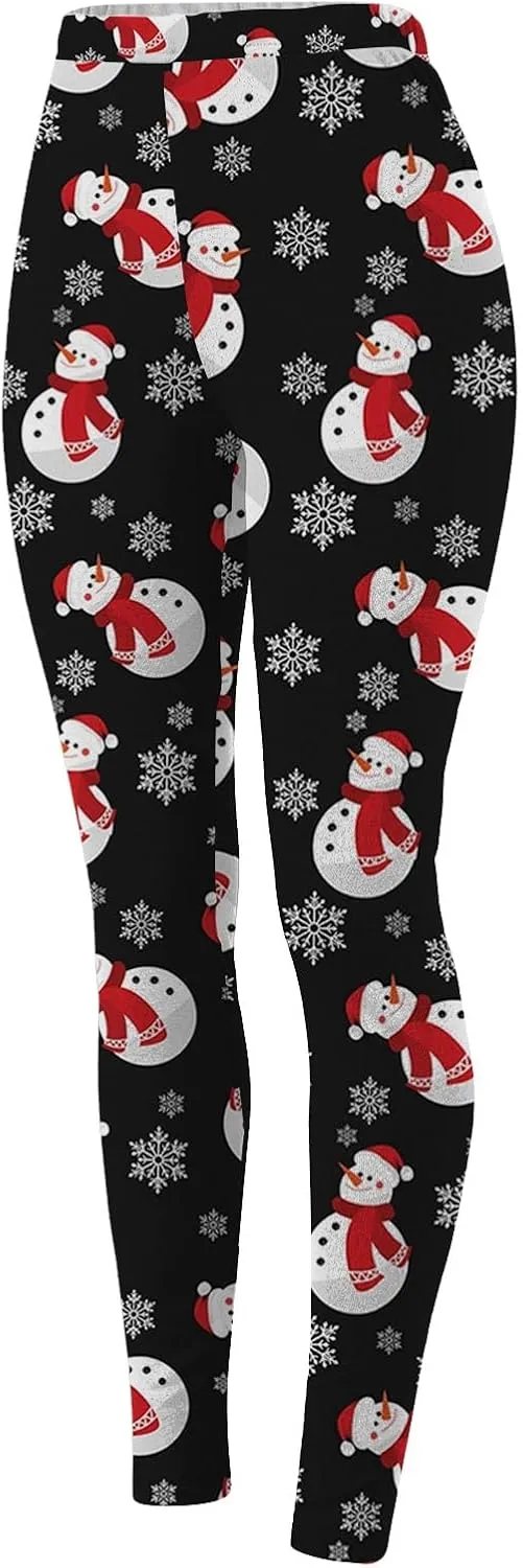 Womens Christmas Tree Leggings High Waist Stretch Skinny Yoga Tights Fitness Pants Santa Holiday Leggings Trousers