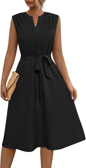 Women's Cocktail Party Work Dress Sexy V Neck Sleeveless Vacation Dress Casual A-Line Mini Sundress Short Dress
