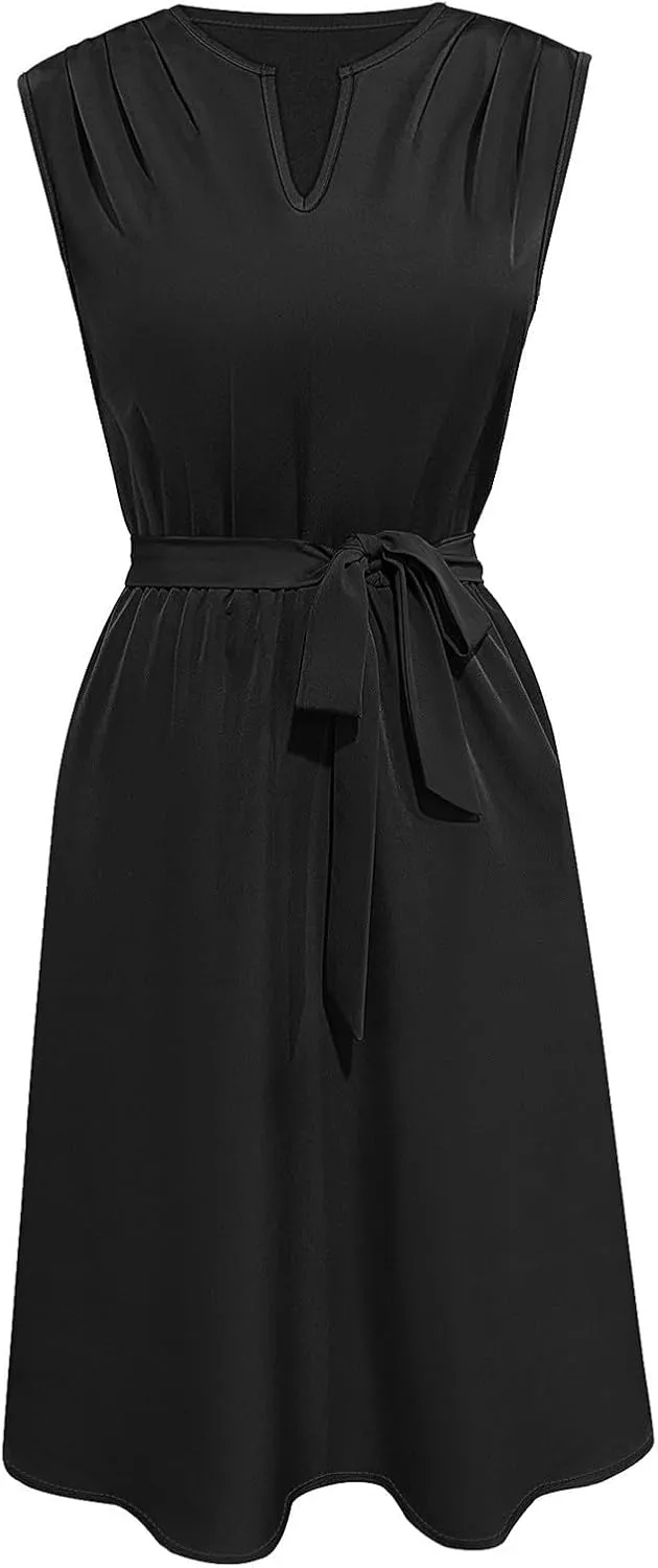 Women's Cocktail Party Work Dress Sexy V Neck Sleeveless Vacation Dress Casual A-Line Mini Sundress Short Dress
