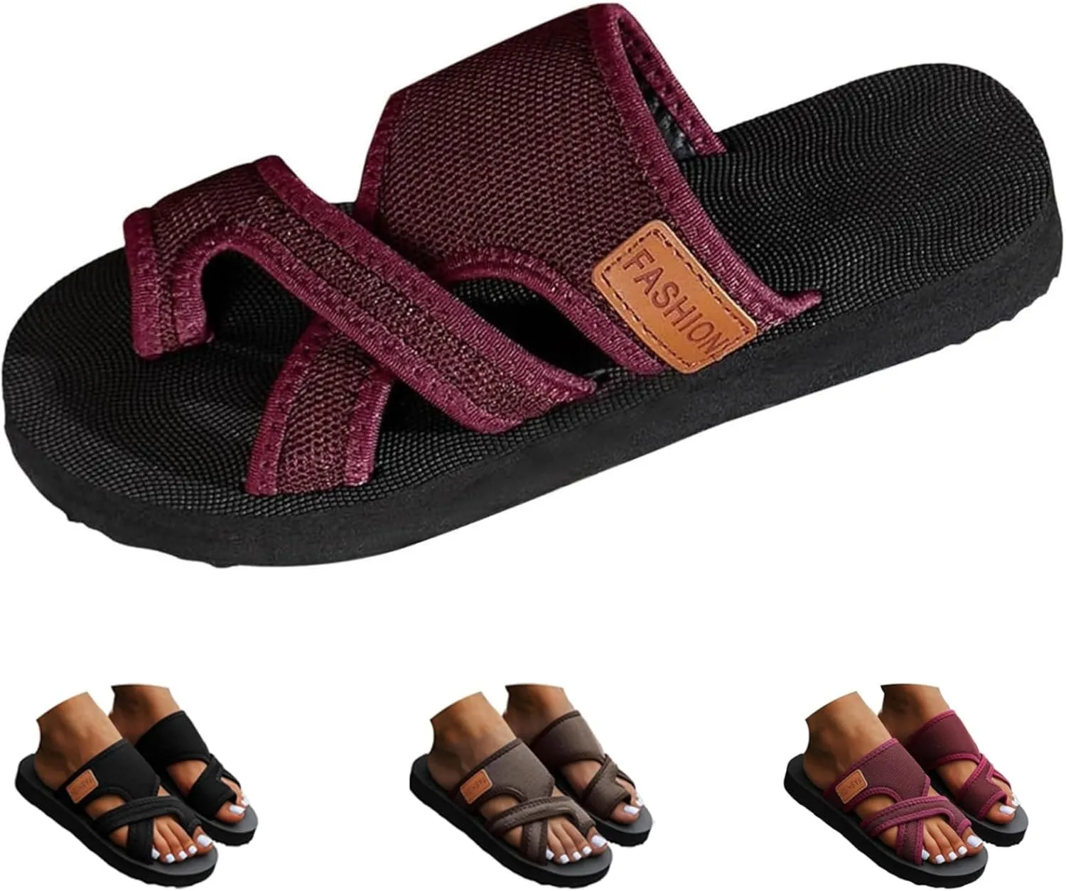 Women's Comfortable Breathable Mesh Flip Flops, Orthopedic Sandals, Women's Hollow Mesh Slide Sandals with Arch Support