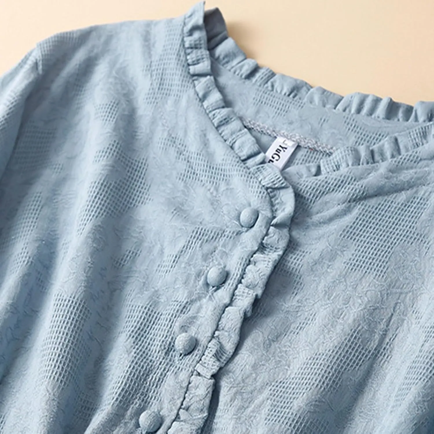 Women's Cotton Linen Dresses Summer Embroidered Sleeve A Line Comfy Cotton Maxi Dress Trendy Summer Vacation Clothes