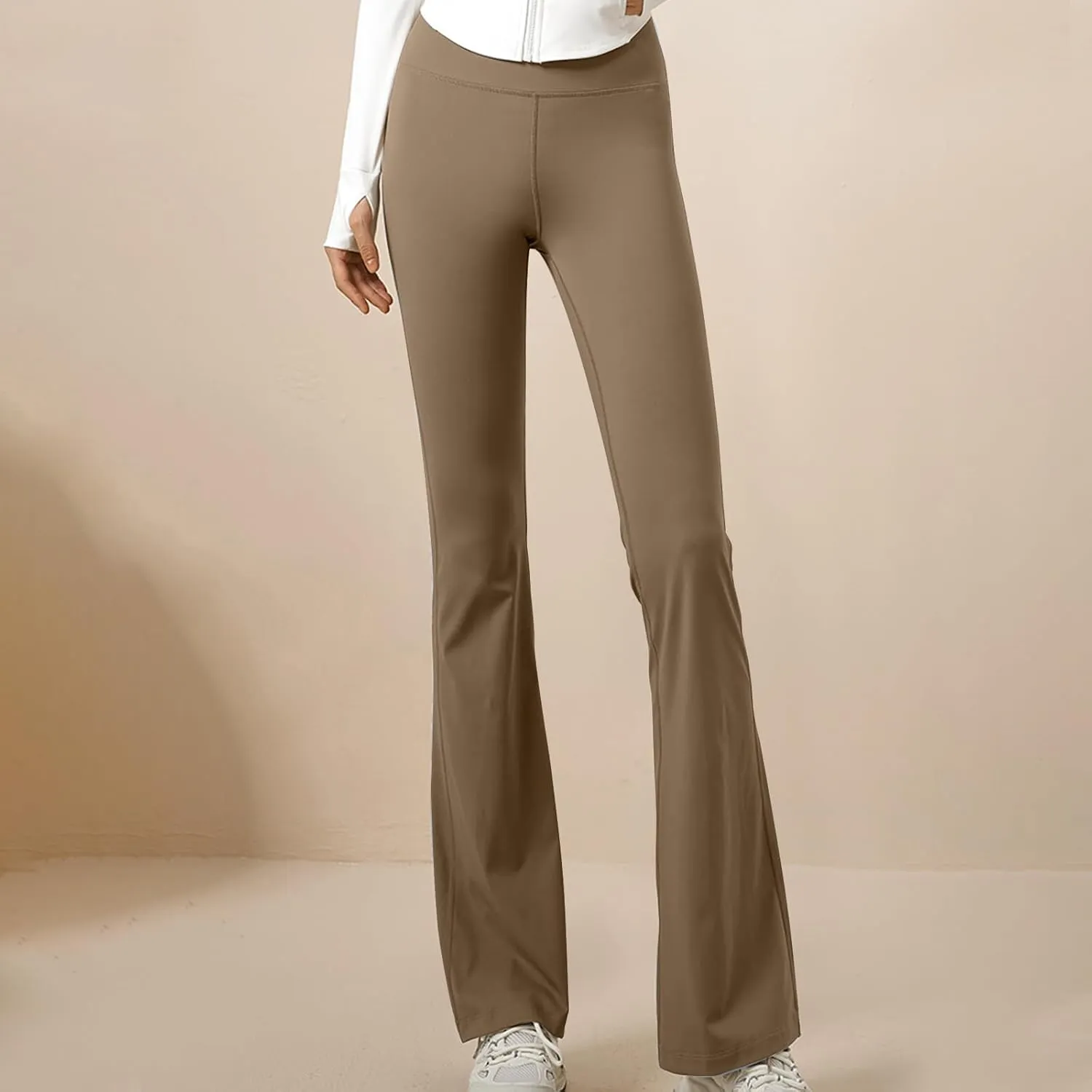 Women's Flare Leggings Yoga Pants High Waist Bootcut Workout Leggings Tummy Control Trouser No See Through