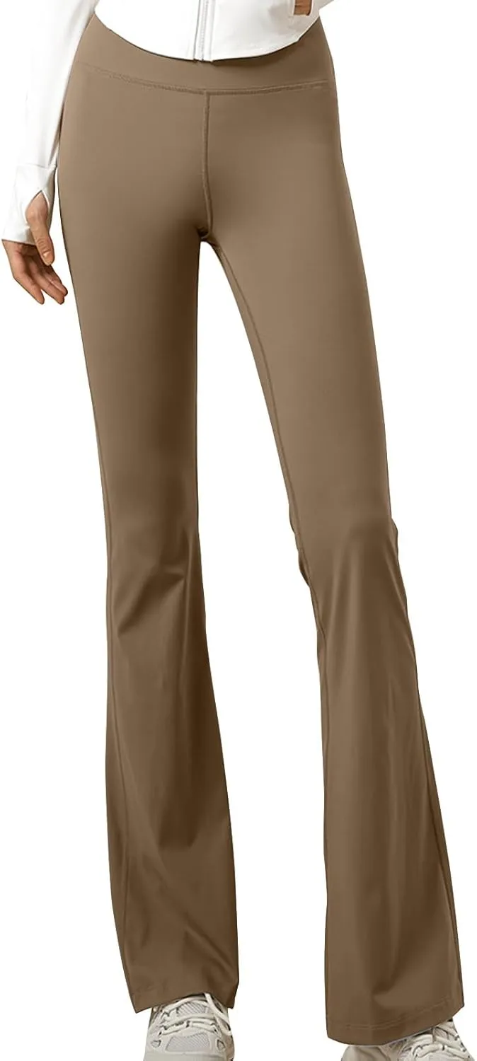 Women's Flare Leggings Yoga Pants High Waist Bootcut Workout Leggings Tummy Control Trouser No See Through