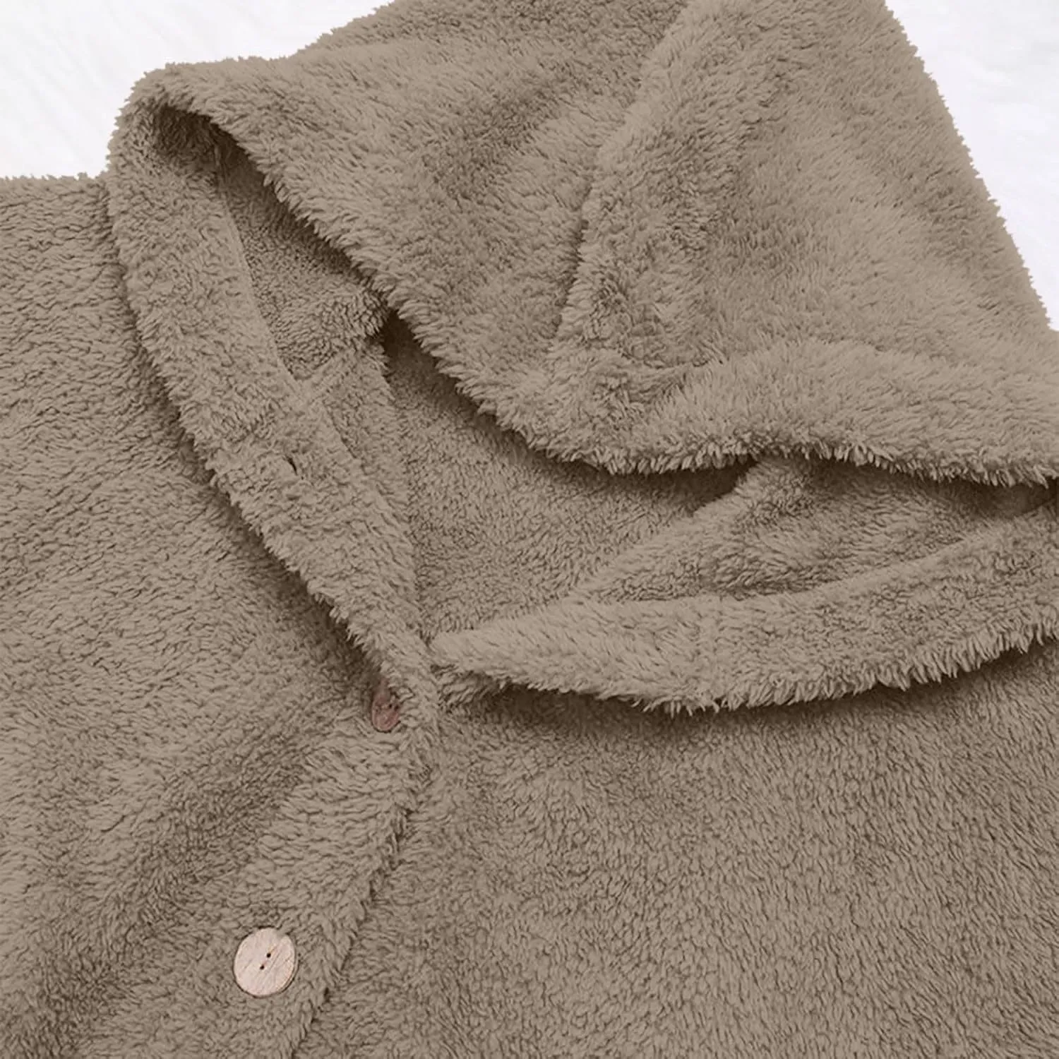 Womens Fuzzy Fleece Sherpa Hoodies Fashion Button Down Teddy Coat Oversized Sweatshirt with Pockets Jackets Cardigan