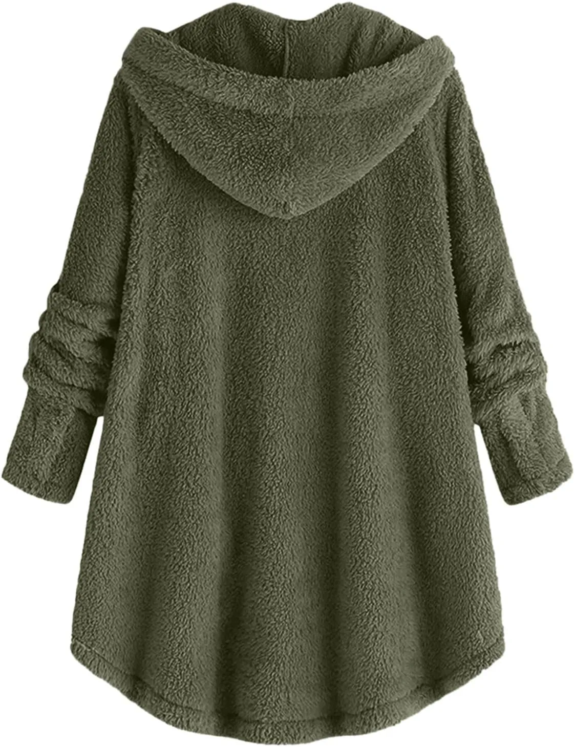 Womens Fuzzy Fleece Sherpa Hoodies Fashion Button Down Teddy Coat Oversized Sweatshirt with Pockets Jackets Cardigan