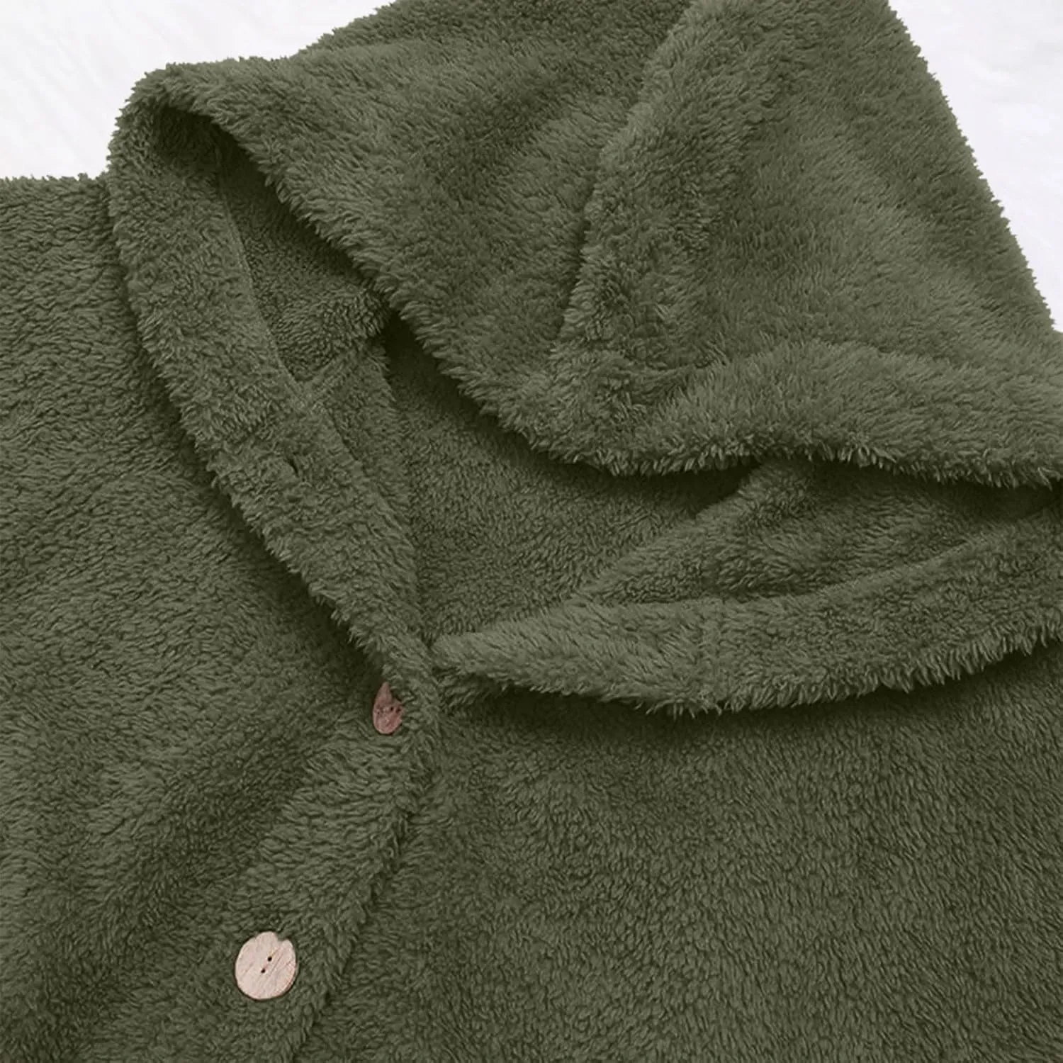 Womens Fuzzy Fleece Sherpa Hoodies Fashion Button Down Teddy Coat Oversized Sweatshirt with Pockets Jackets Cardigan