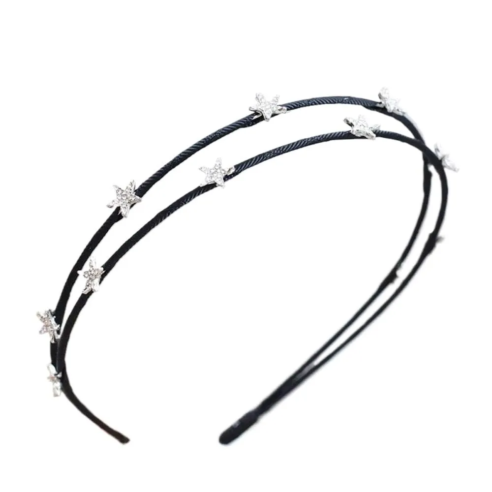 Womens headbands,Hair Accessories Hairpinson Fairy Super Fairy Simple Temperament Headband Pressure Hair Double Star Rhinestone Sweet Hairband