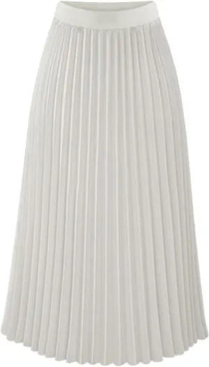 Women's High-Rise Pleated Skirt Chiffon Flowy Maxi Skirt Flared Swing Tiered Skirts A-Line Summer Casual Long Skirt