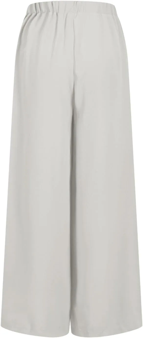 Womens Lightweight Wide Leg Culottes Pants Plus Elastic High Waist Pleated Pant Casual Vacation Beach Palazzo Trousers