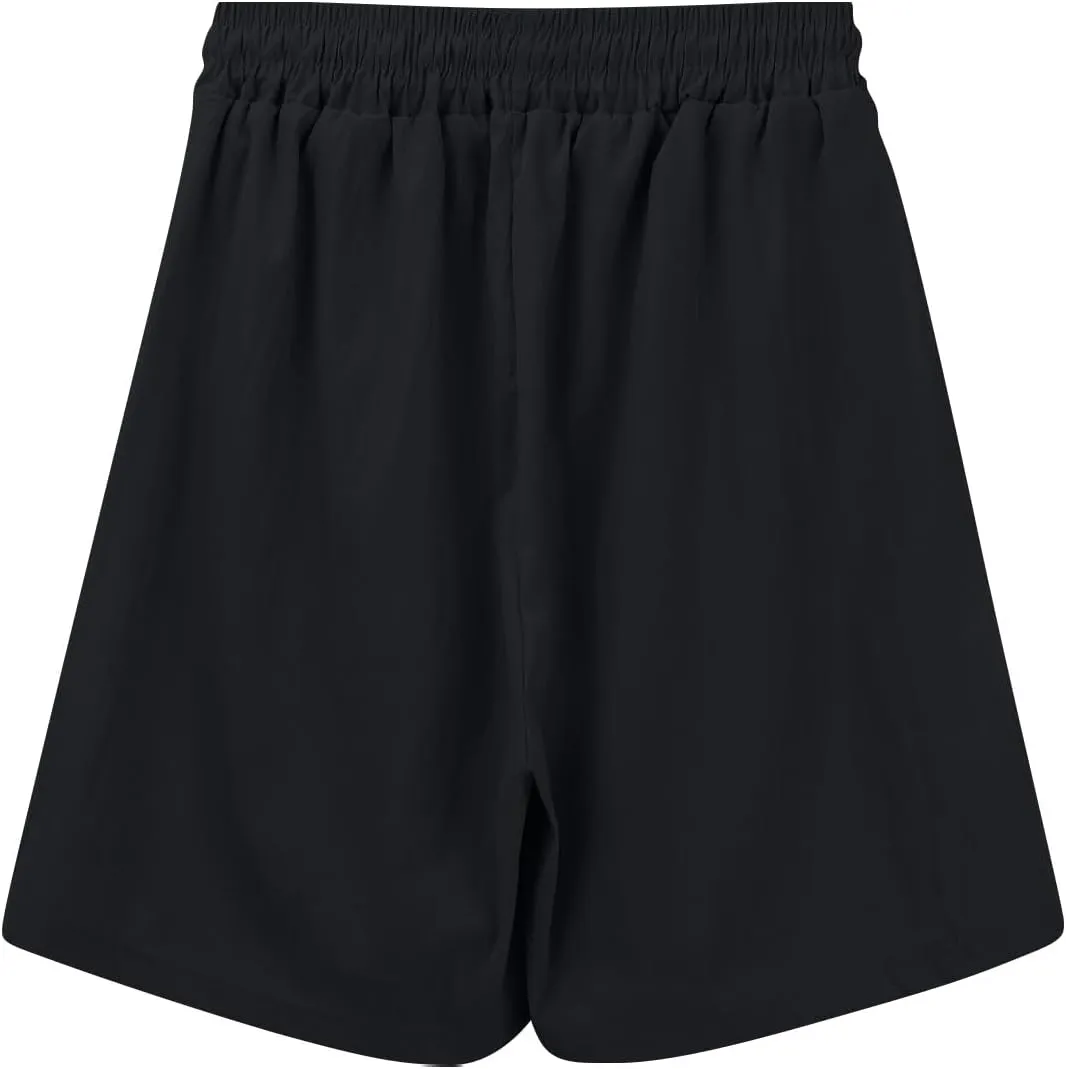 Women's Linen Shorts High Waisted Pleated Casual Bermuda Pants Lightweight Loose Wide Leg Workout Short with Pockets