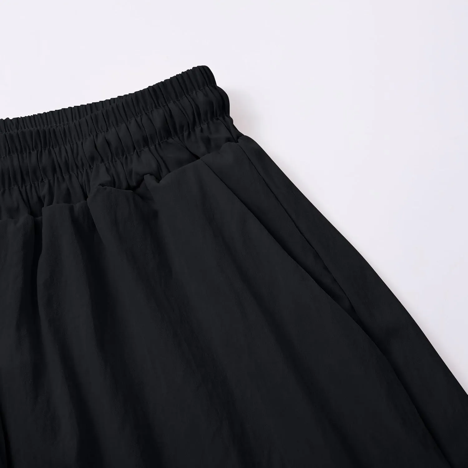 Women's Linen Shorts High Waisted Pleated Casual Bermuda Pants Lightweight Loose Wide Leg Workout Short with Pockets