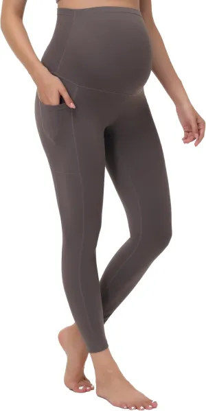 Women's Maternity Leggings Comfy Soft Yoga Pregnancy Pants with Pockets Maternity Workout Activewear Leggings