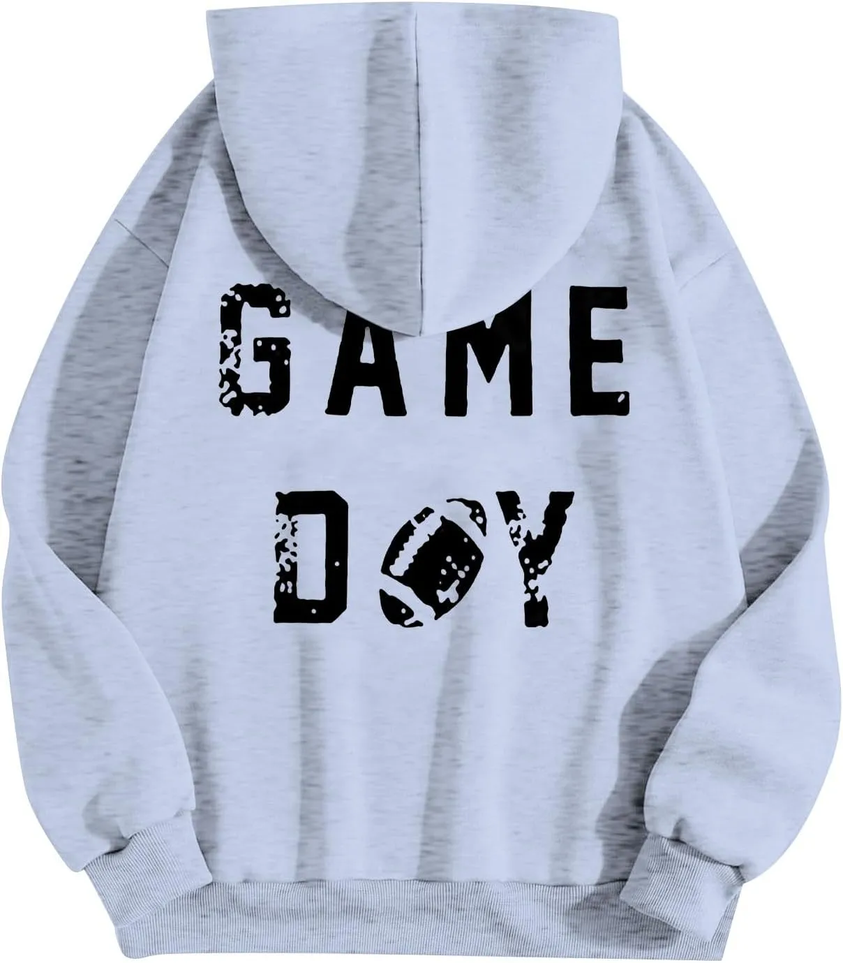 Women's Novelty Letter Print Zip Up Hoodies Hip Hop Basic Autumn Winter Oversized Baggy Drawstring Pullover with Pockets