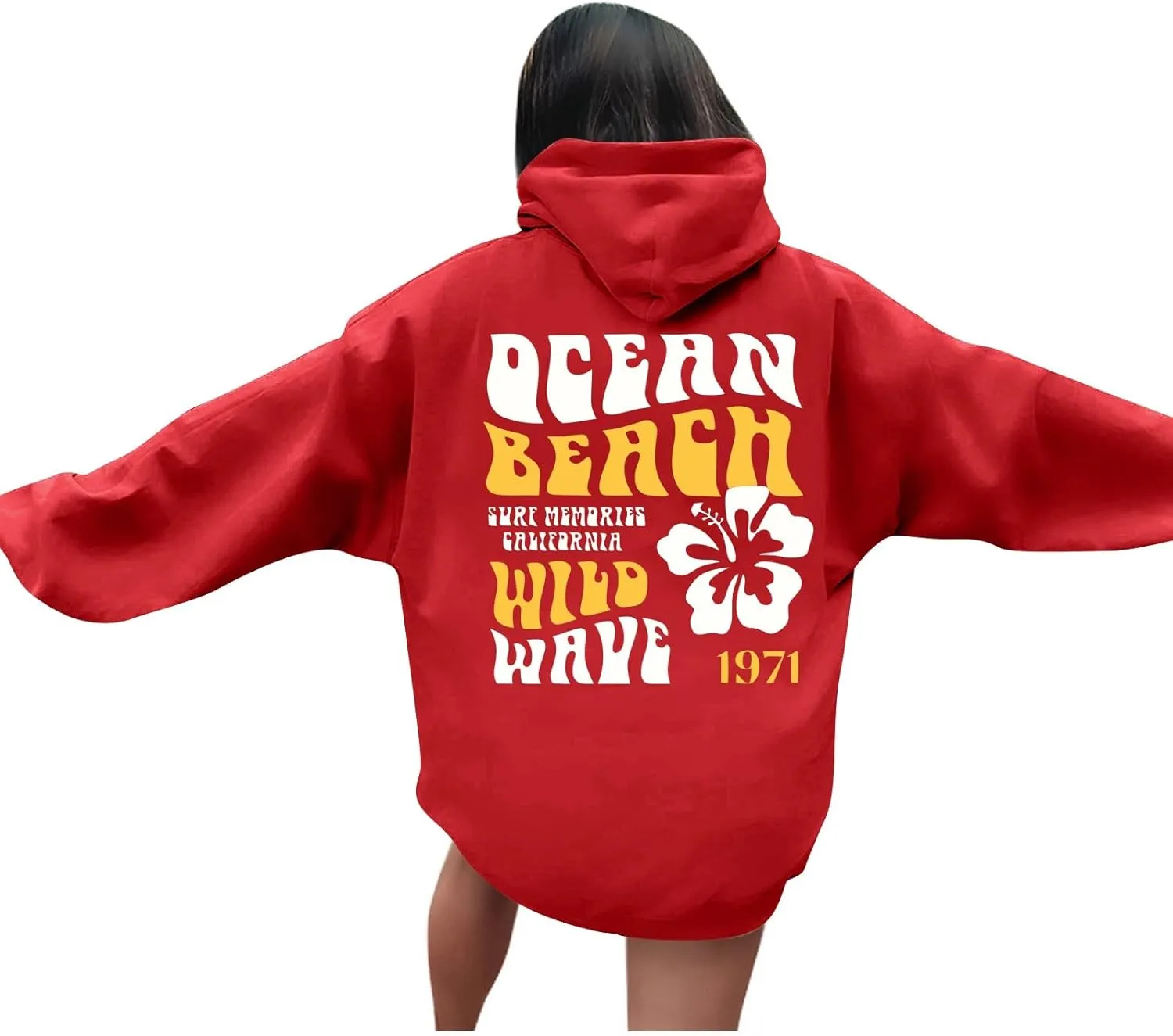 Women's Oversized Full Zip Hoodies Y2K Cute Preppy Graphic Zip Up Sweat Jackets For Teen Girls with Pockets