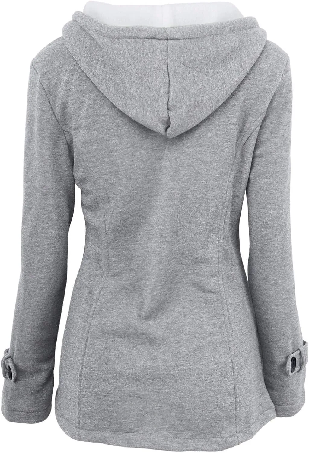 Womens Oversized Fuzzy Fleece Sherpa Hoodies Fashion Horn Button Fleece Thicken Coat Shaggy Warm Winter Outerwear